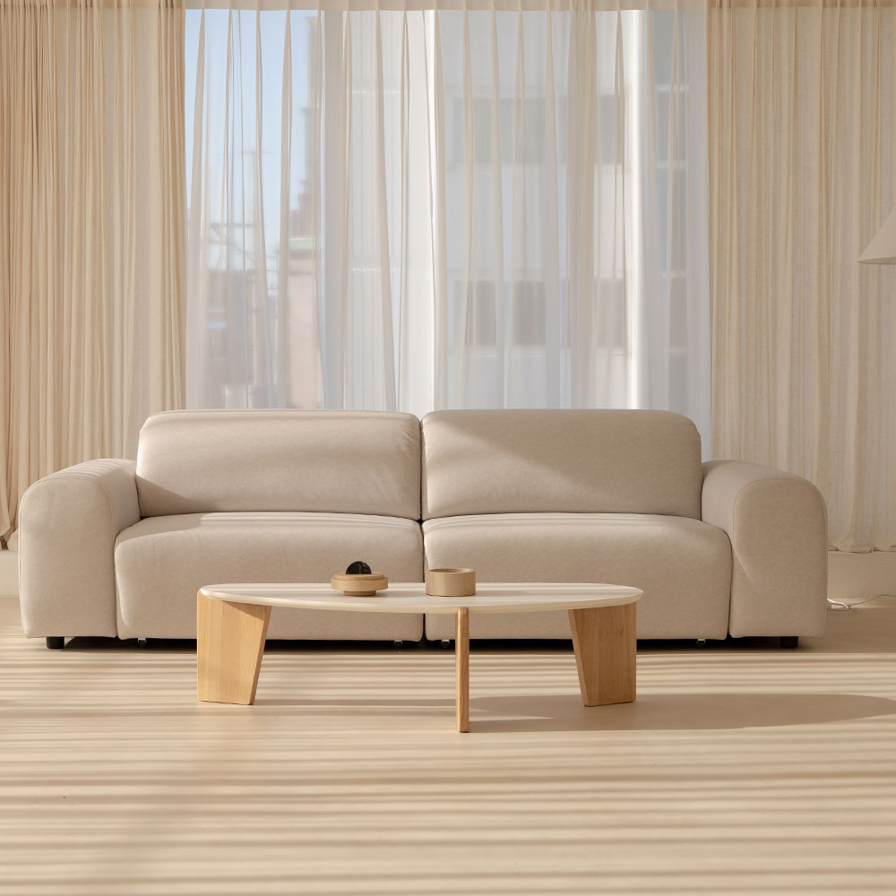 슬립 3.5인용 전동 리클라이너 이지클린 패브릭 슬라이드 모션 소파 2600