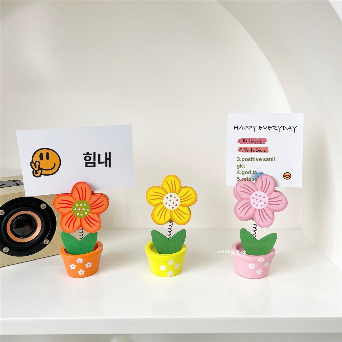 꽃잎 홀더 사진 메시지 클립 데스크 장식 소품 꽃 화분 클립 6개 - 상세 이미지 3