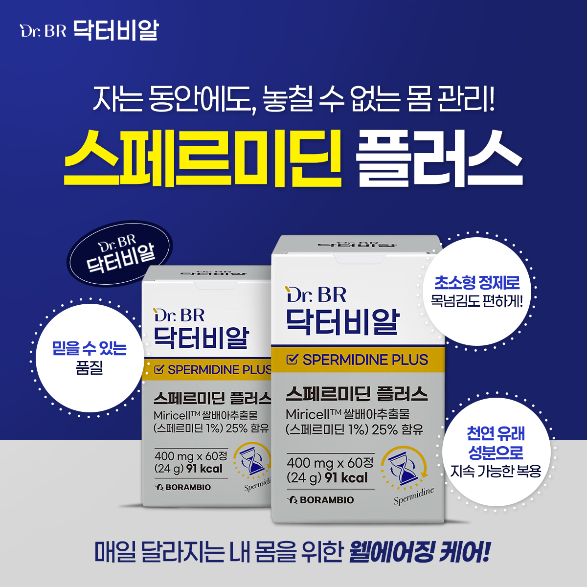 예방 식단 웰에이징 젊음 유지 닥터비알 스페르미딘 플러스 120정, 2개 - 상품 이미지