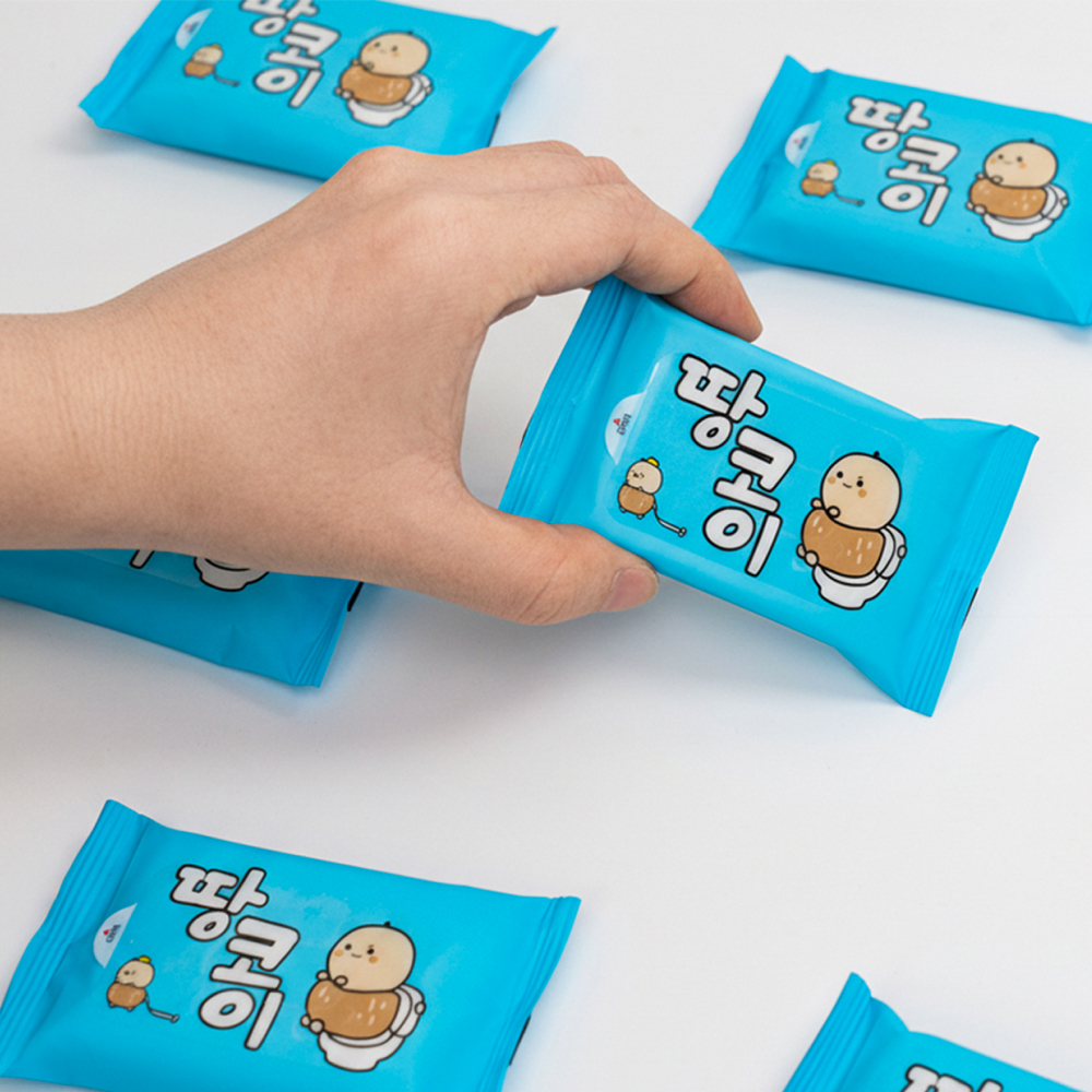 티슈도리 땅콩이 미니 비데 물티슈 10매 10팩 휴대용 포켓 여행용 비데 물티슈