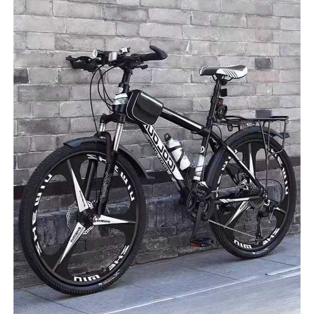 입문 MTB 청소년 통학 자전거 경량 산악 등교 라이딩 24인치 스포크 (블랙화이트) - 상세 이미지 3