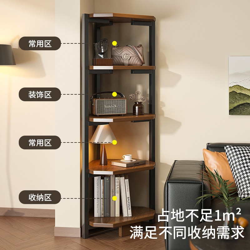 모서리 코너장 구석 선반장 모서리장 장식장 서랍장 거실 삼각 선반 틈새 3단 와일드오크 30x30x60cm - 상세 이미지 3