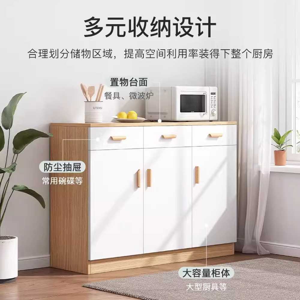 카페 셀프바 서비스테이블 캐비닛 수거 반납 그릇 60x36x100cm 기본형 화이트+고무나무색 - 상세 이미지 2