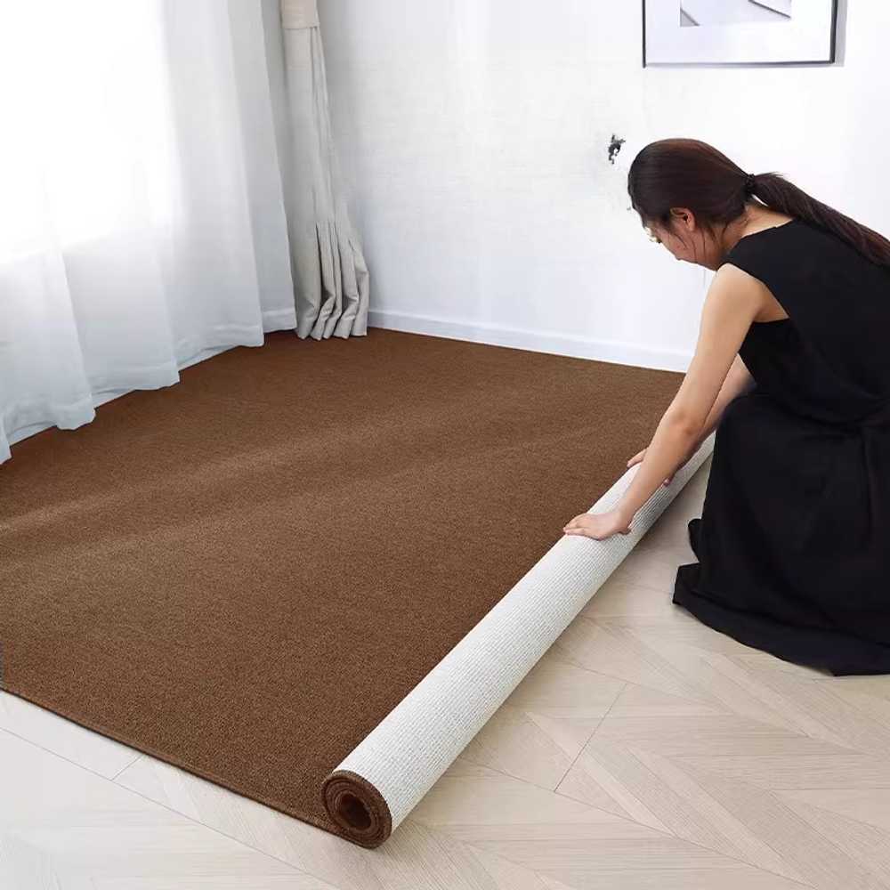 거실용 초대형 러그 사무실 대형 카페트 바닥 매트 브라운 200x200cm - 상세 이미지 3