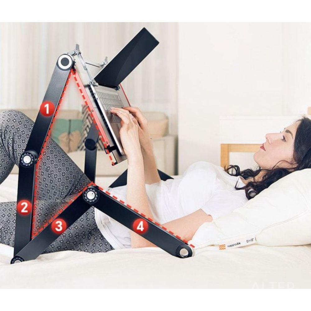 침대독서대 거치대 눕서대 노트북 책상 누워서 보는 독서대 블랙 (53cm 4다리) - 상세 이미지 4