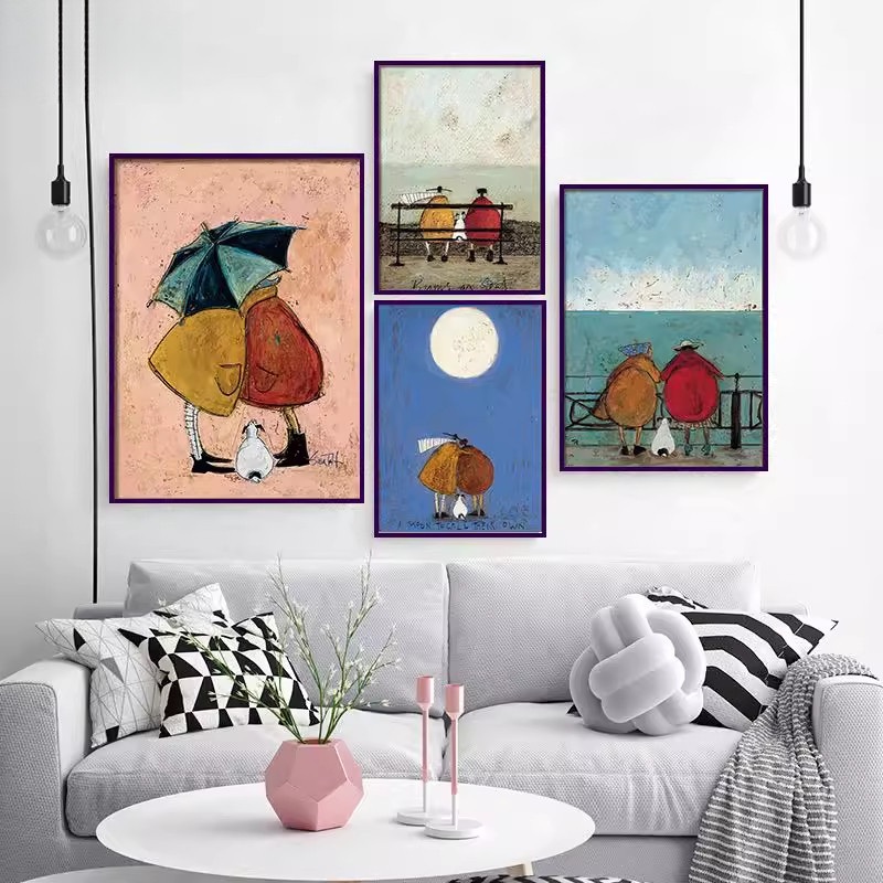 그림액자 거실 소파 배경 벽 장식 그림 북유럽 모던 스타일 A 60x80cm 블랙 알루미늄 - 상세 이미지 5
