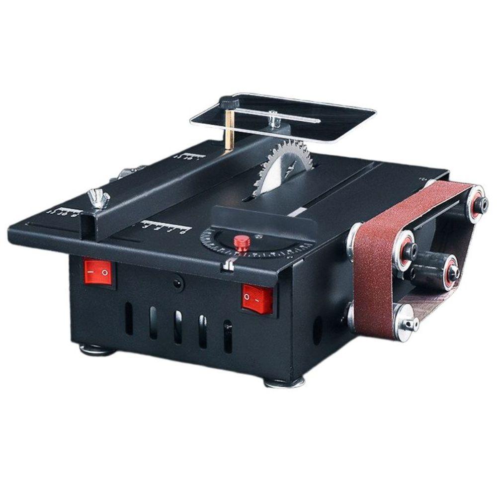 미니 테이블톱 전기톱 200W 테이블쏘 절단 정밀 연마 직소기 톱다이 600W 대형 톱 샌드벨트기 2in1 - 상품 이미지
