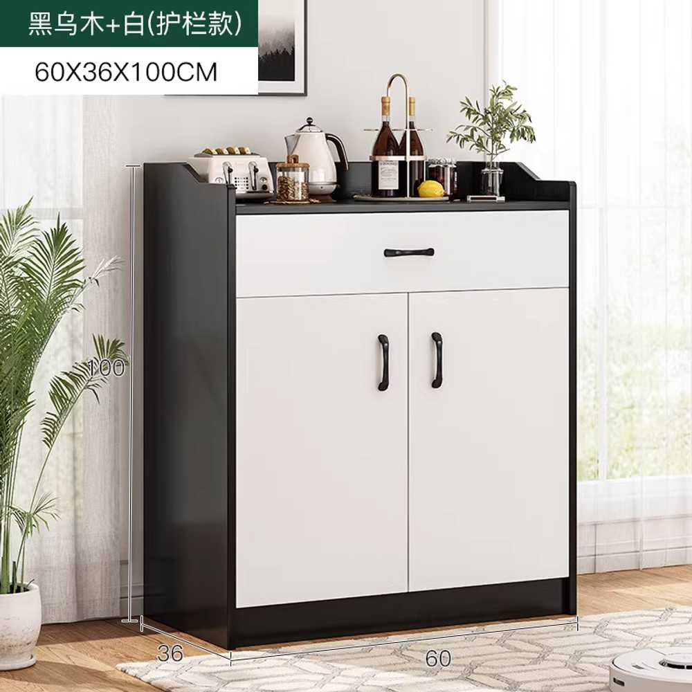 카페 셀프바 서비스테이블 캐비닛 수거 반납 그릇 60x36x100cm 기본형 화이트+고무나무색 이미지 8