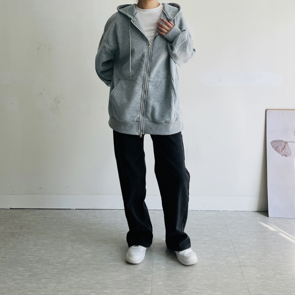 융기모 일자청바지 와이드청바지 뒷밴딩 진청 흑청 - 상세 이미지 4