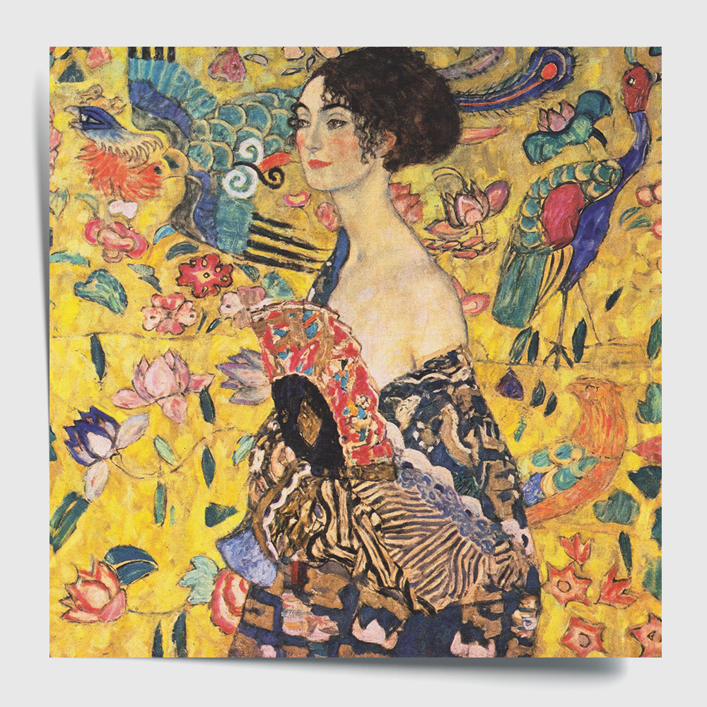 구스타프 클림트 인테리어 그림 액자 포스터 명화 Lady with a Fan 1917 - 상세 이미지 2