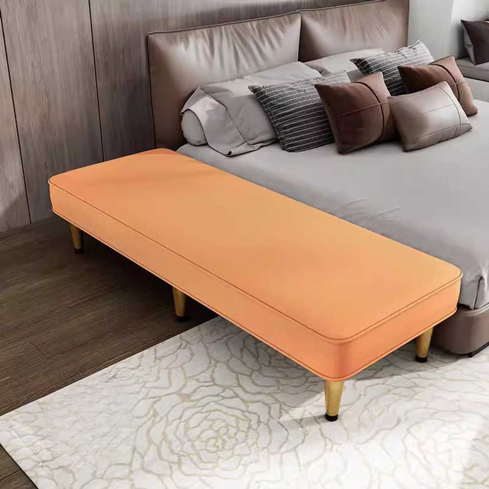 베드 보조대 침대 확장 프레임 사이드용 로우 벤치 200x30x50cm 오렌지 - 상품 이미지
