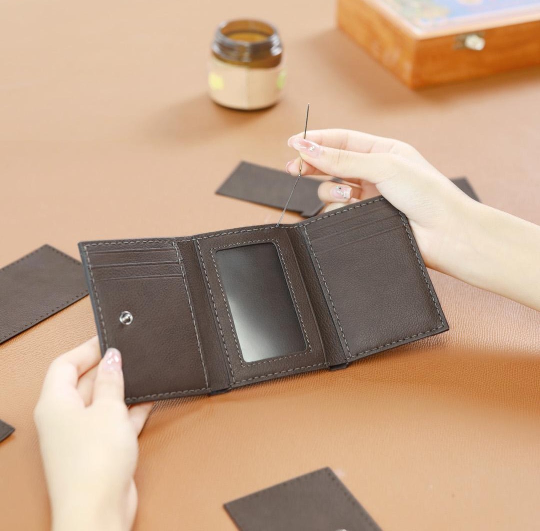 가죽공예 남자 지갑 키트 수제 diy 가죽 만들기 선물 가방 세트 소재 아게이트그레이 - 상품 이미지