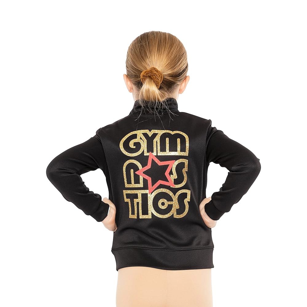 STRETCH IS COMFORT 글리터 체조 모크넥 사이즈 청소년 재킷 코랄 골드 4-16, 1 Brown Leopard 4 - 상품 이미지