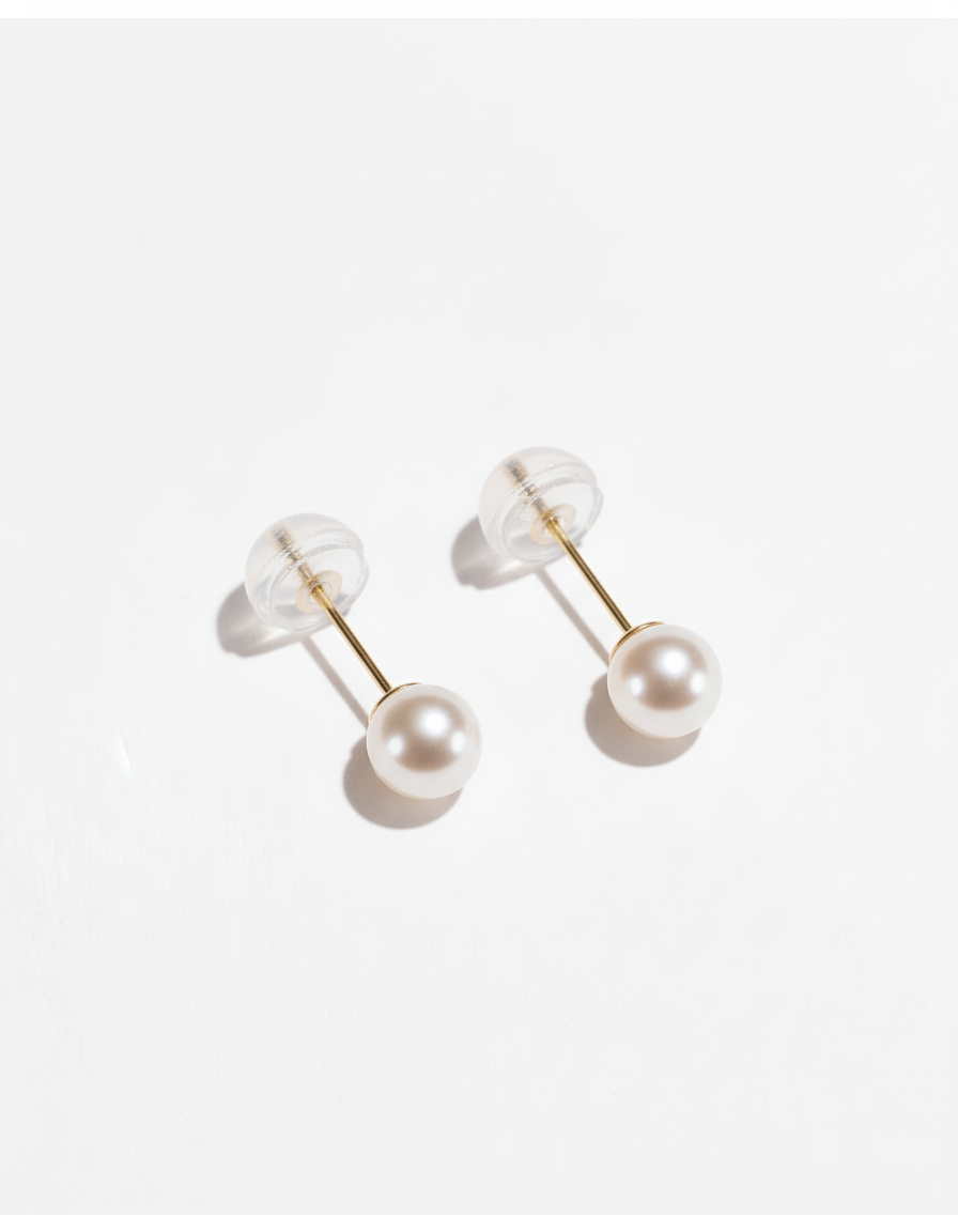 14k골드 장식  5.0mm,5.5mm,6.0mm 담수 진주  귀걸이 AAA+ - 상세 이미지 2