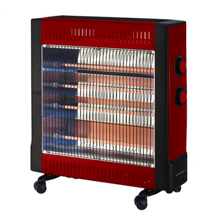 석영관 히터 4단 점보 중형 2.2KW 레드 대형 전도안전 바퀴 쾌속 난방 무소음 실내