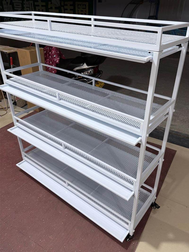 식물등 선반 조명 프레임 다육이 홀더 트랙 우산 세트 재배 80x40x103 3단 흰색 - 상세 이미지 2
