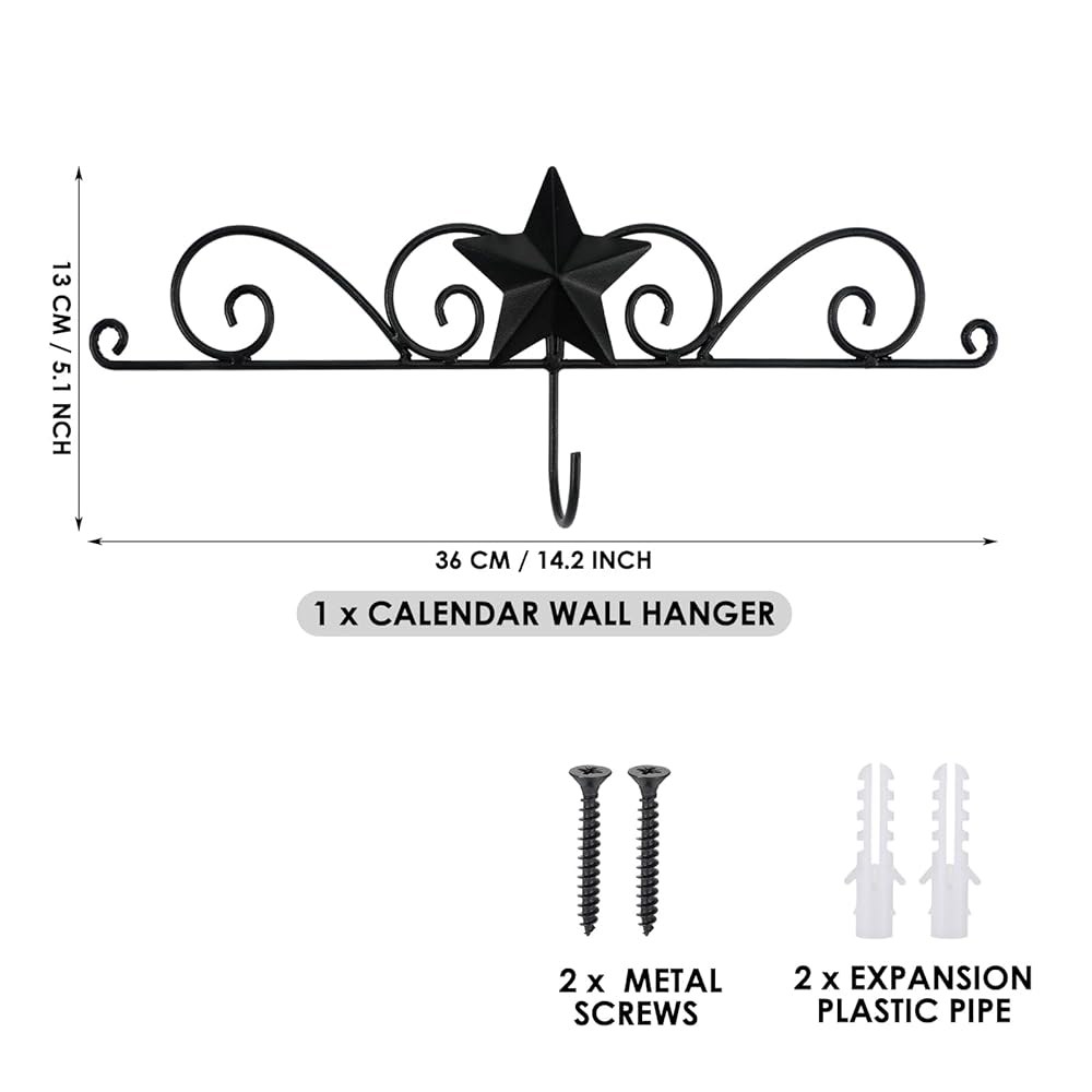 Weysat Metal Star 달력 행거 사무실 홀더 교실 35.6 블랙 12.7cm(14 학교용 벽 5인치) - 상세 이미지 3