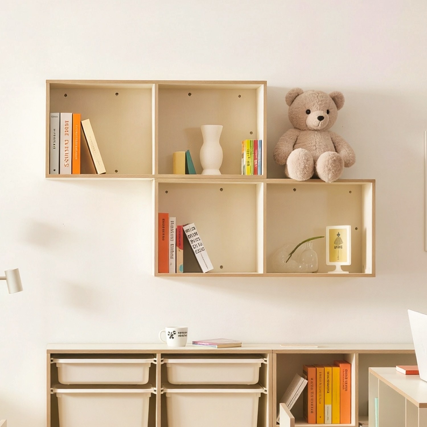 벽걸이 공간박스 책장 나무상자 MDF 공간박스 1단