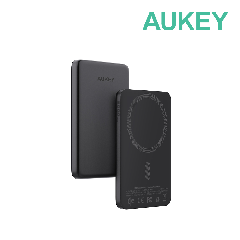 아오키 맥퓨전 M5000 5000mAh 20W Qi2 슬림형 무선 맥세이프 보조배터리/CCC 인증/C타입케이블 포함 - 상품 이미지
