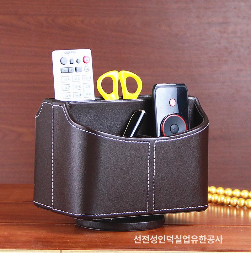 회전 수납박스 데스크탑 리모컨 사무실 책상 정리 수납함 빈티지 플로럴 19cm x 14cm x 16cm - 상세 이미지 3