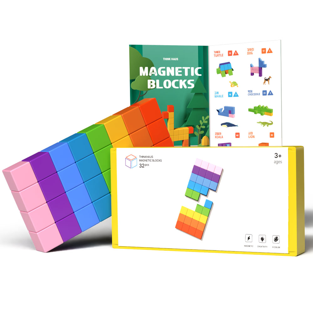 생각하는집 매직큐브 자석블록 블럭 베이비 놀이 유아 어린이 아기 장난감 네모 제품 이미지
