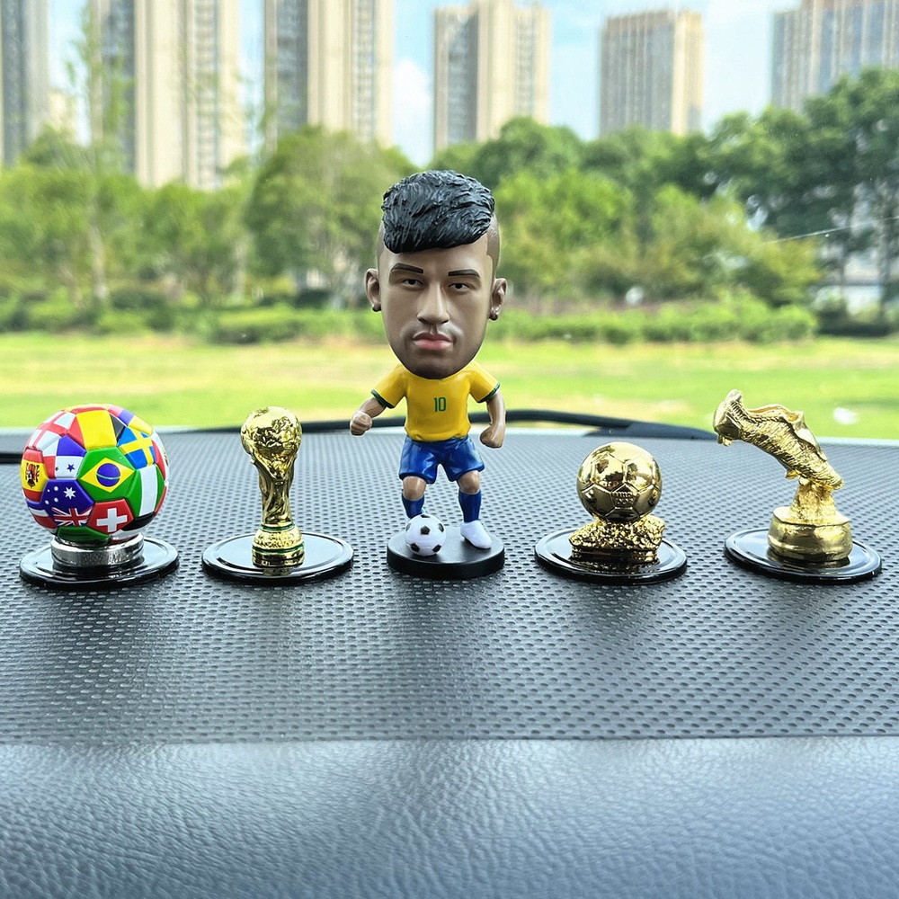 메시피규어 축구선수 피규어 10cm 바블헤드 월드컵트로피 황금축구공 황금축구화 국기볼 - 상세 이미지 4