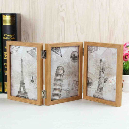 올몰 3단 접이식 액자 5x7 우드액자