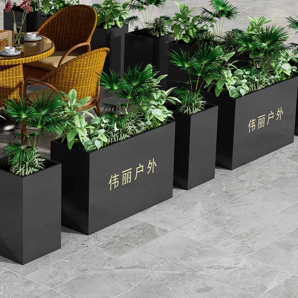 화분 파티션 플랜테리어 블랙 레스토랑 공간분리 특대 80x40cm 스테인 이미지 6