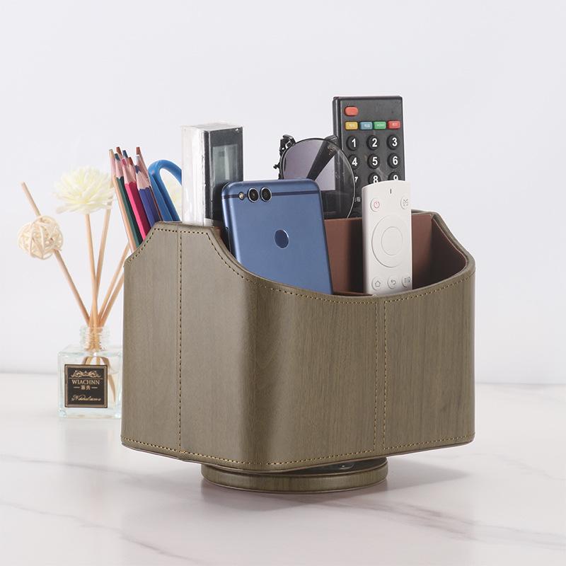 회전 수납박스 데스크탑 리모컨 사무실 책상 정리 수납함 빈티지 플로럴 19cm x 14cm x 16cm 이미지 6