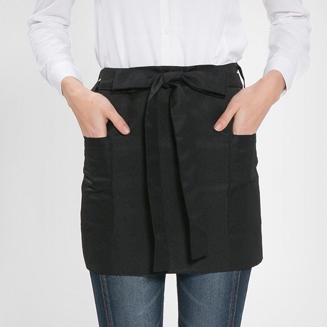 허리형 미니 엉덩이덮개 앞치마 1 블랙 식당 주방