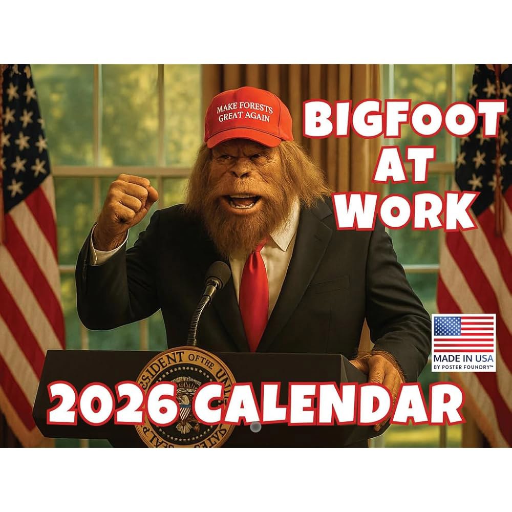 Bigfoot At Work 달력 2026 월간 벽 미국산 12개월 Alien Vacation 2026 - 상품 이미지