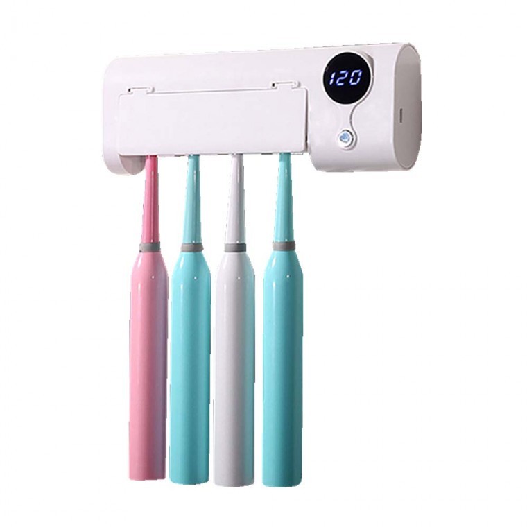 UV 살균 칫솔 거치대 자외선램프 무선 벽면부착 가정용 욕실 화장실 충전식 - 상품 이미지