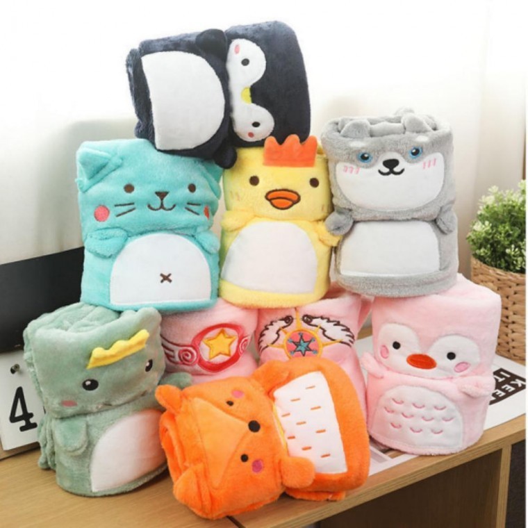 동물 판촉물 귀염둥이 다용도 캠핑 소프트 학생 휴대용 레져 무릎담요 모포