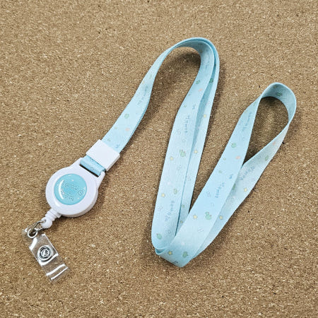 귀여운 하늘색 패턴 학생증 목걸이 카드지갑 스트랩