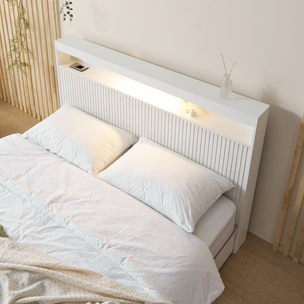 포레디 신혼부부 높은 템바보드 퀸사이즈프레임 서랍형 수납침대