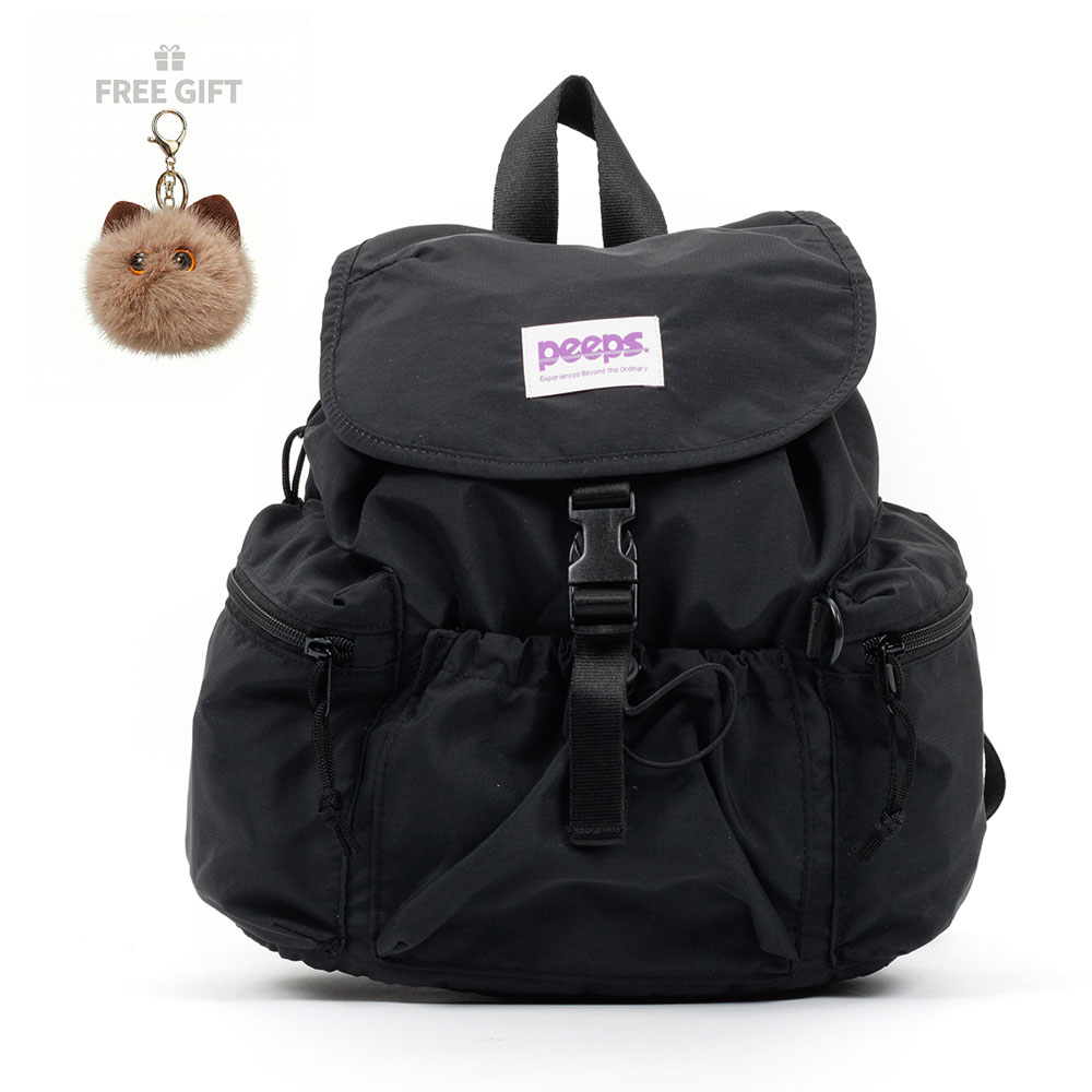 PEEPS Compact Backpack 컴팩트백팩 폼버디키링 포함 BLACK 이미지 2