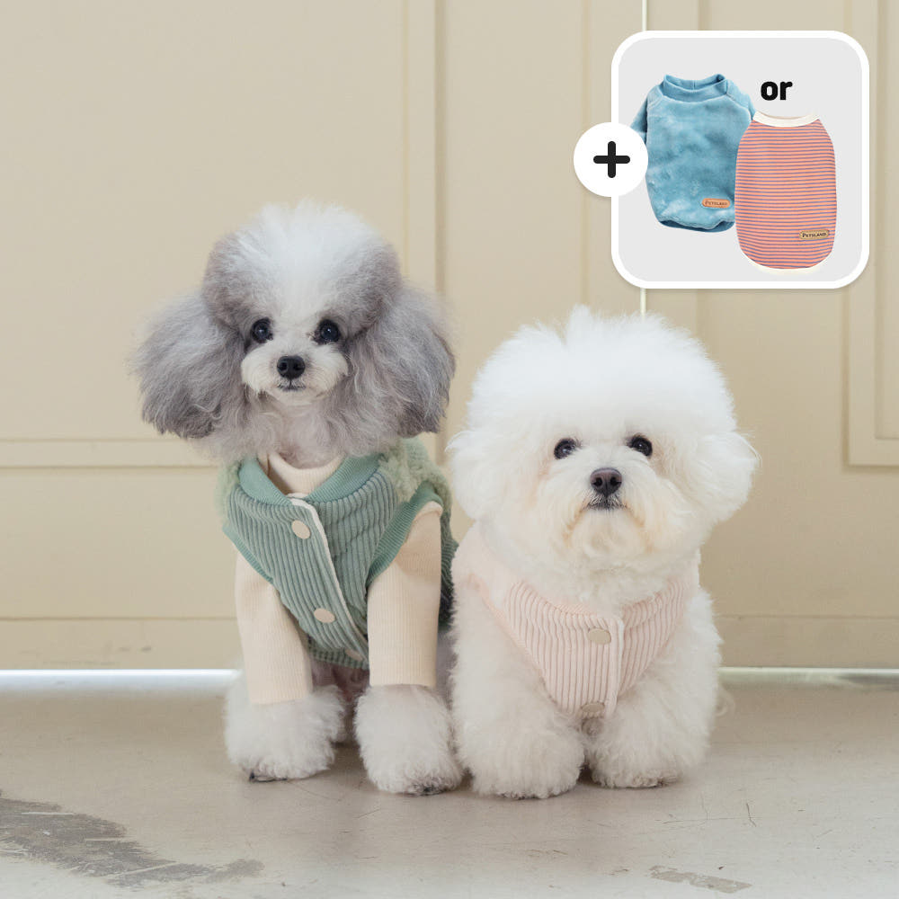 강아지패딩 강아지겨울옷 로이패딩조끼+실내복