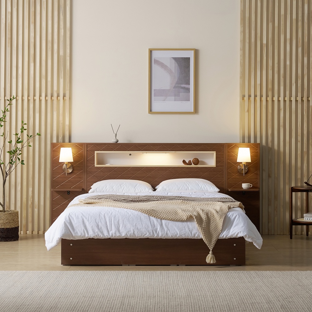 파르테 부부트윈침대 슈퍼싱글 트윈베드 높은 서랍형 호텔식 침대