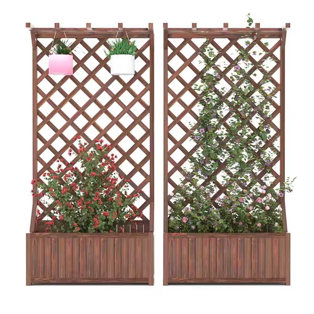 파티션화분 방부목 플랜트월 울타리 정원 테라스 틀밭 180cm - 상세 이미지 5
