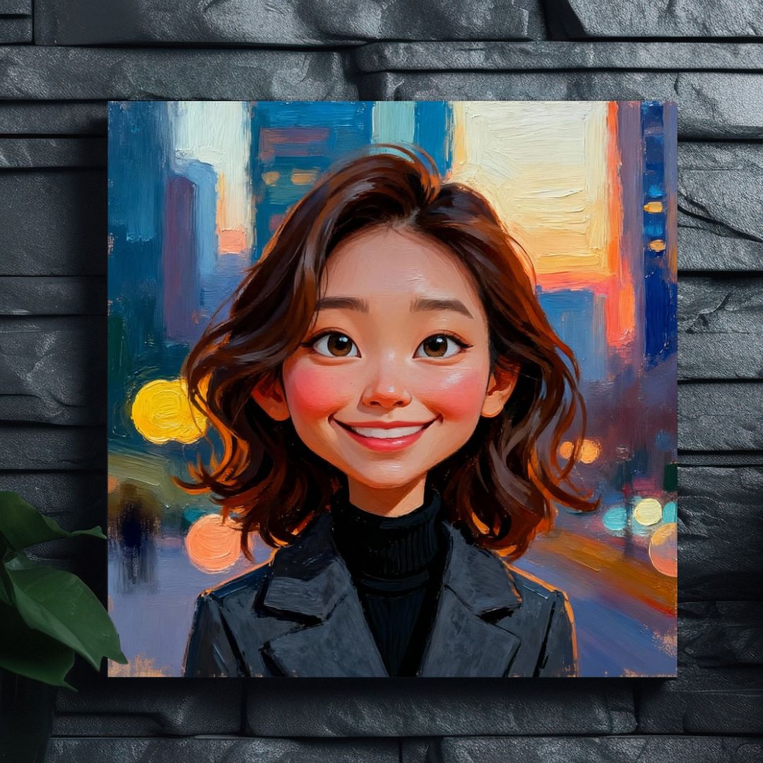 캐리커쳐 초상화 주문 제작 메탈 액자 인물화 커플 웨딩 기념일 부모님 그림 선물 정-M - 상세 이미지 4