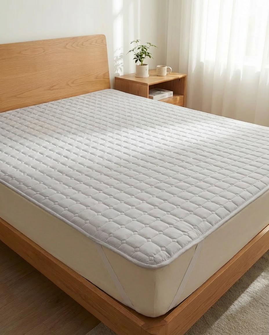 포니홈 침대 방수패드 슈퍼싱글 누빔 매트리스 고정밴드 밴딩 SS 110x200