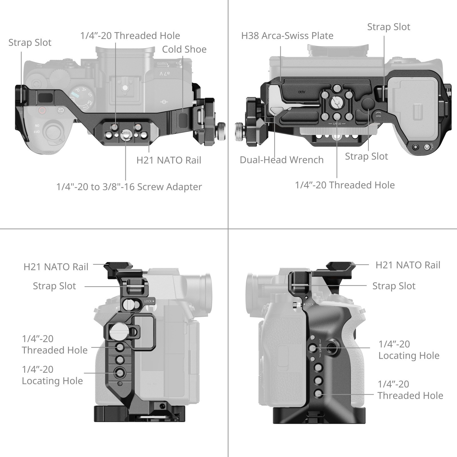 스몰리그 HawkLock 케이지 키트 for 소니 A7V/A7RV/A7 IV 6027 - 상세 이미지 4