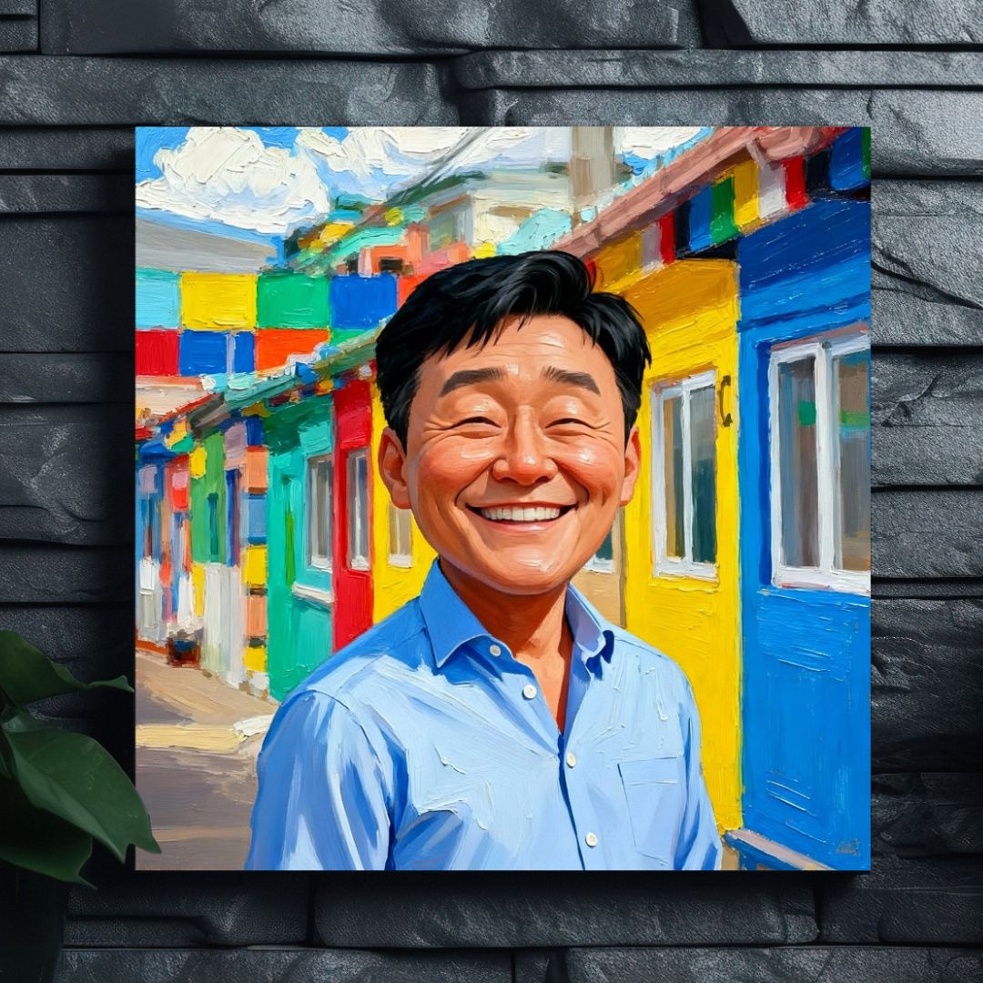 캐리커쳐 초상화 주문 제작 메탈 액자 인물화 커플 웨딩 기념일 부모님 그림 선물 정-M 이미지 6