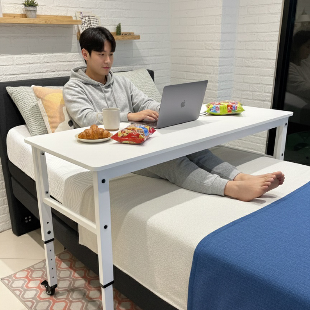 이동식 높이조절 침대 침실 인테리어 베드 테이블 보조 책상 센스있는 집들이 친구 이사 선물 - 상세 이미지 4