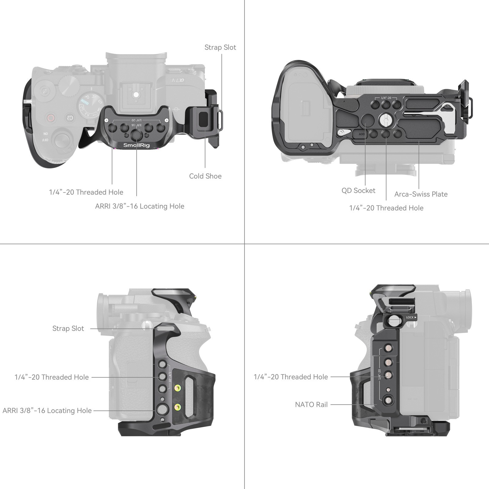 스몰리그 라이노세로스 카메라 케이지 for 소니 A7V/A7RV/A7 IV 6029 - 상세 이미지 4