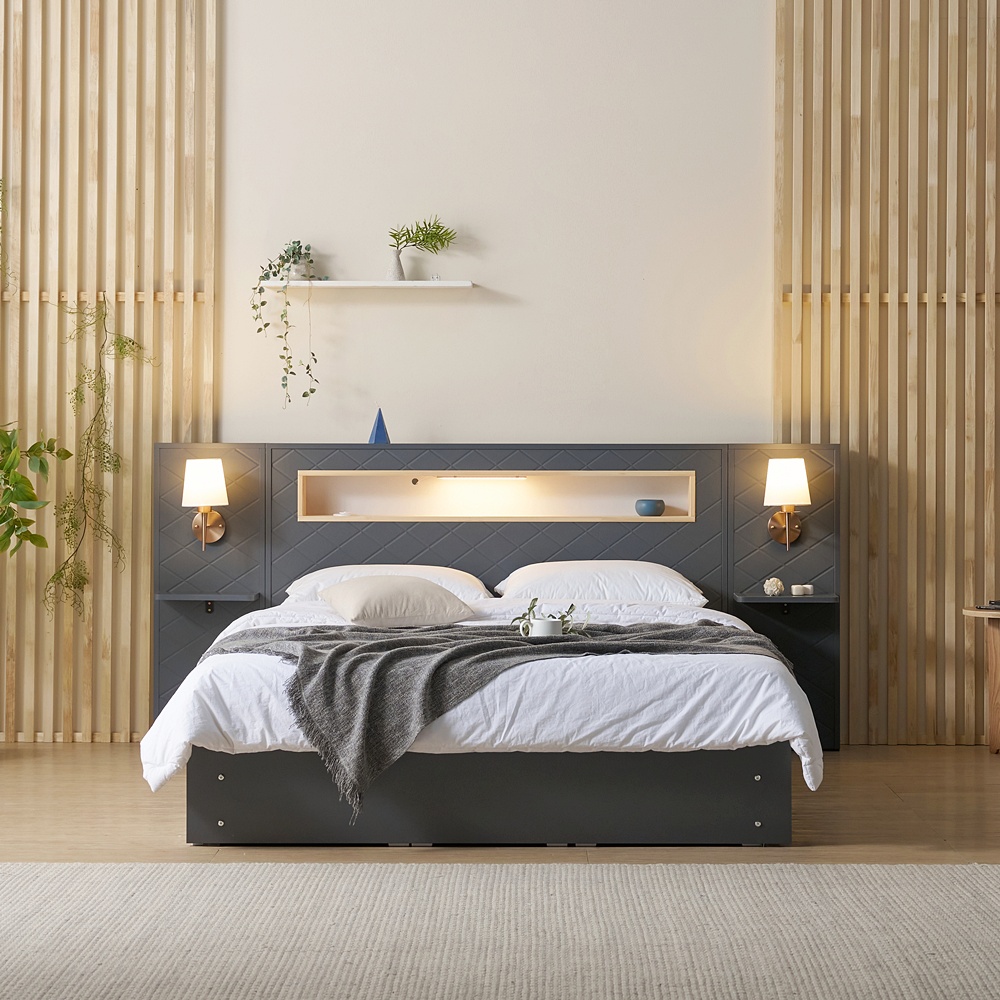 파르테 부부트윈침대 슈퍼싱글 트윈베드 높은 서랍형 호텔식 침대