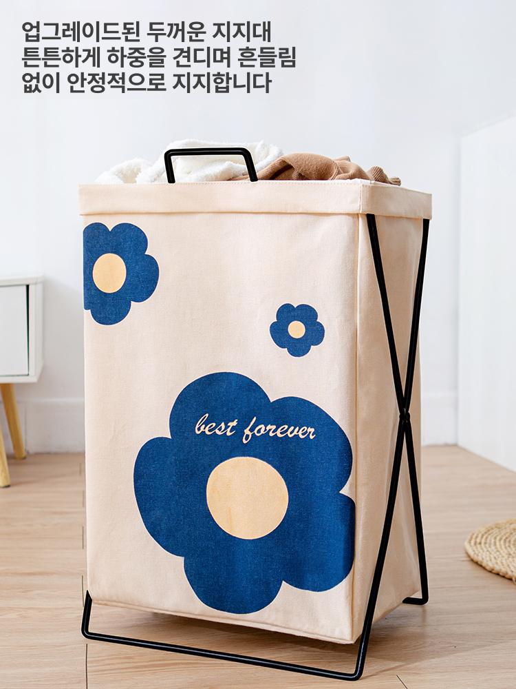 접이식 철제 옷장 의류 장난감 수납함 다용도 정리함 프러시안 블루 라지 두꺼운면직물거친프레임 - 상세 이미지 2