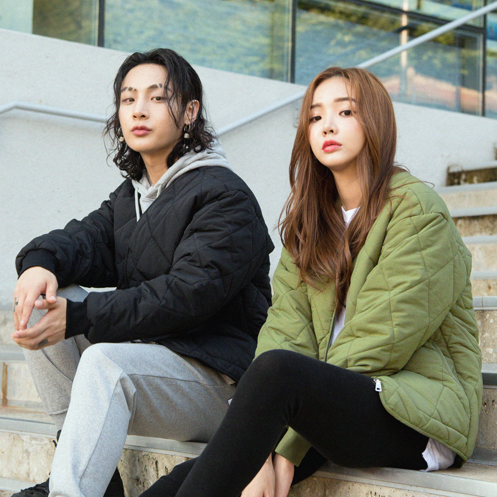 [당일출고] 남녀공용 보아털 퀼팅 집업점퍼 깔깔이 점퍼 블랙, 2XL