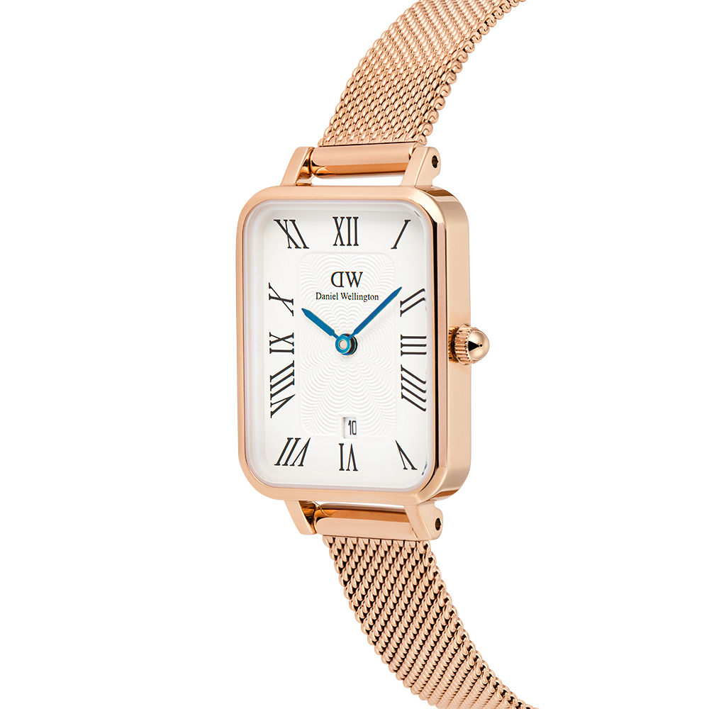 다니엘 웰링턴 QUADRO ROMAN NUMERALS DATE MELROSE 메시 손목시계 - 상세 이미지 5