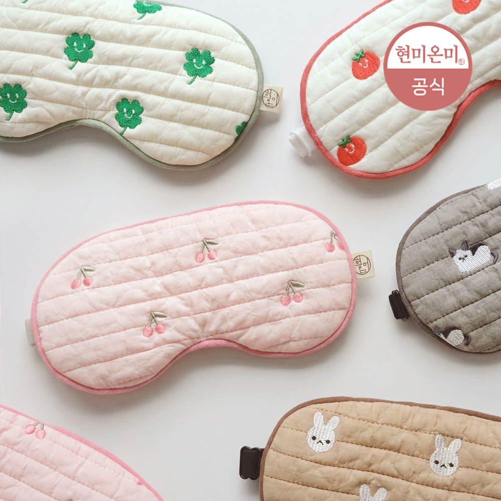 현미온미 눈 찜질팩 자수 온찜질 곡물 온열 핫팩 아이필로우 토순이 제품 이미지